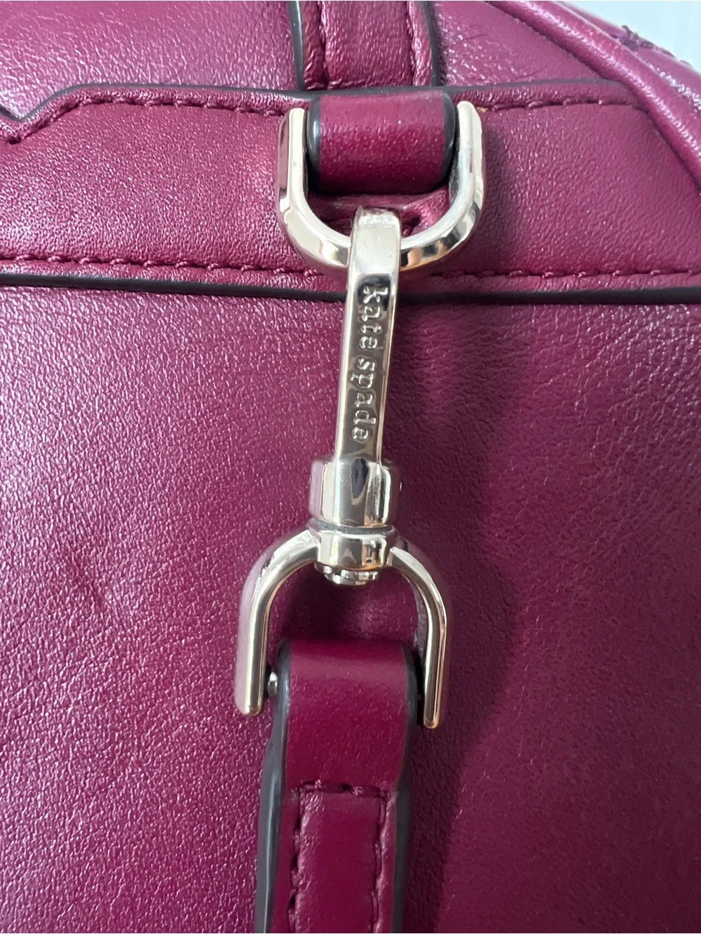 kate spade Quilted Wine Red Mini Backpack with Gold Hardware